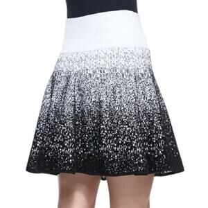 A.L.C. Printed Mini Skirt Black & White Size Large NWT Thick Knit Fabric Dressy